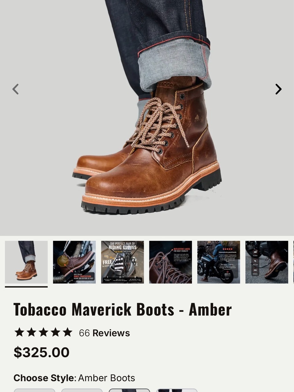Tobacco Maverick Men’s Lace-Up Boots - Amber Brown